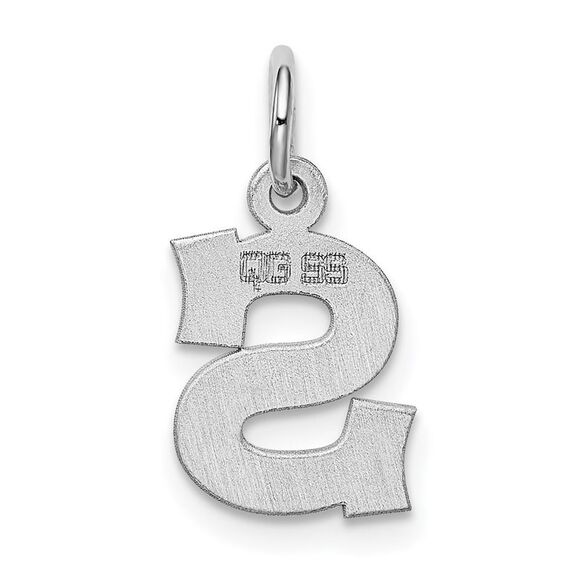 Sterling Silver, Amanda Collection Small Block Style Initial S Pendant - Picture 3 of 5